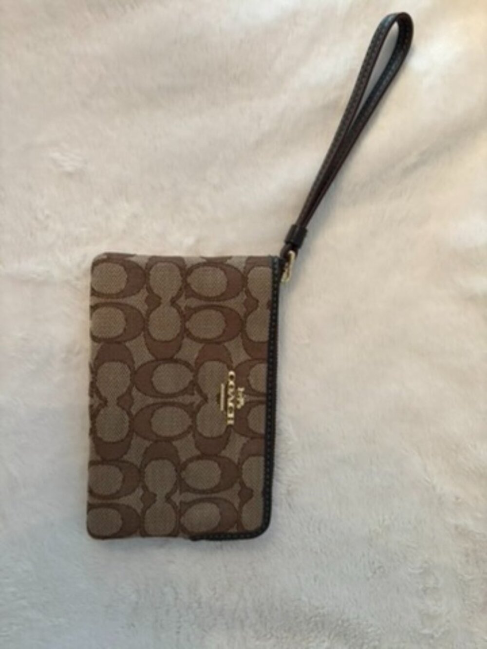 Brown Logo Coach Wristlet (with tags)